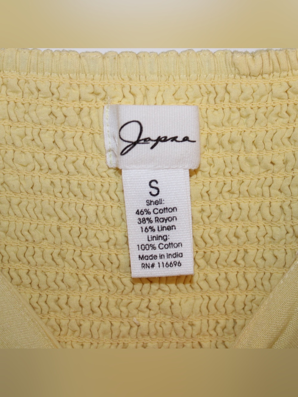 Japna Yellow Square Neck Linen Mini Dress - Picture 3 of 3